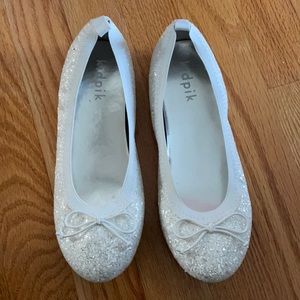 White glittery shoes never worn